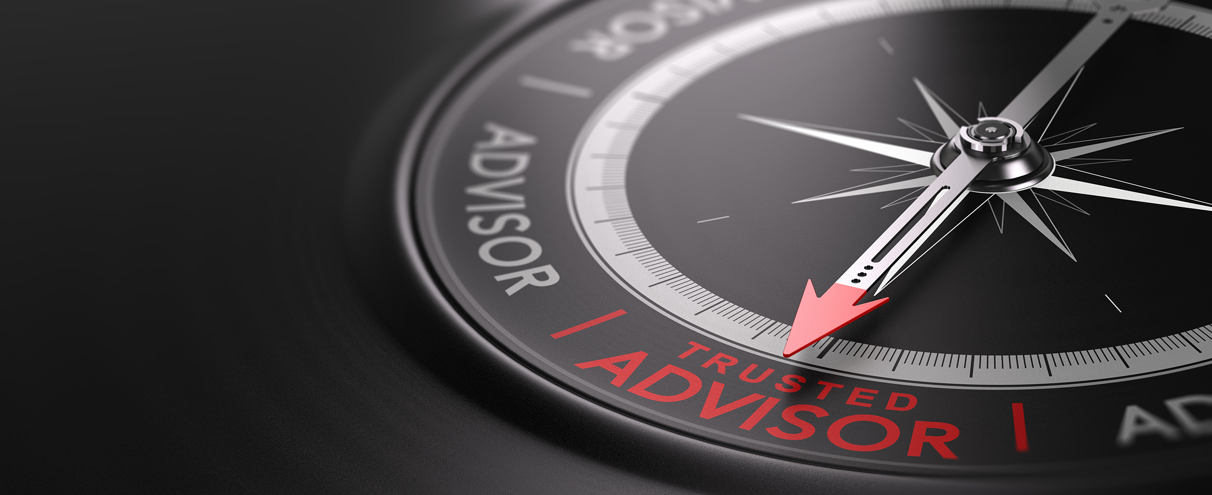 Image of a compass pointing to trusted advisor text.