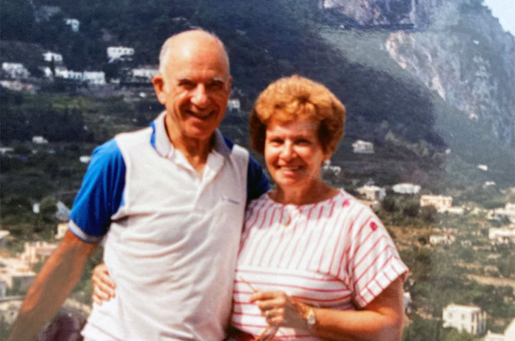 James and Dorothy Dickson outdoors, smiling.