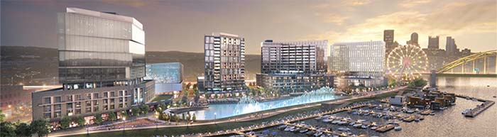 Esplanade rendering on Pittsburgh's north shore.