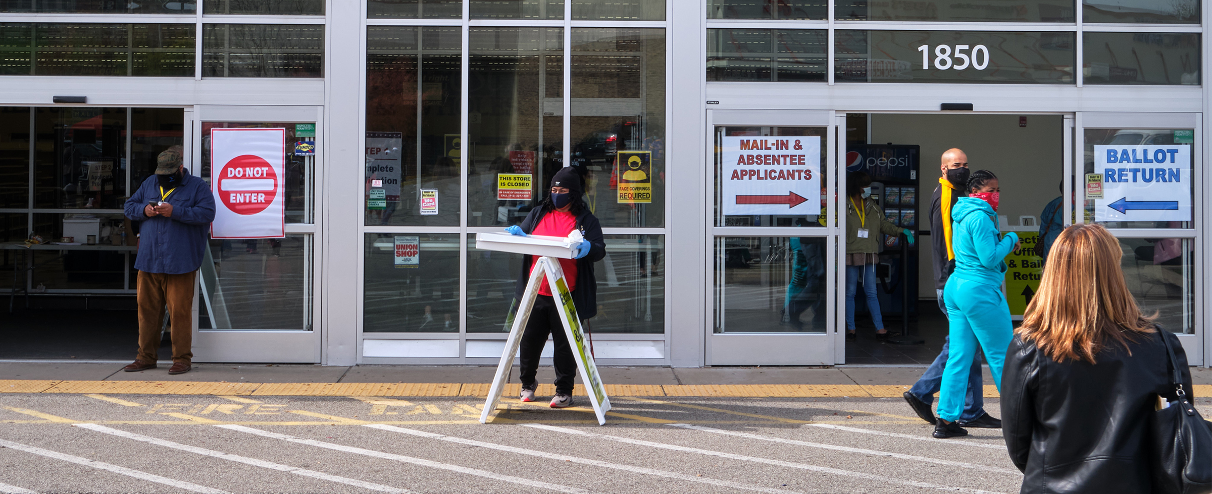 Early voting at the former Shop ‘n Save on Centre Avenue in the Hill District. October 2020.