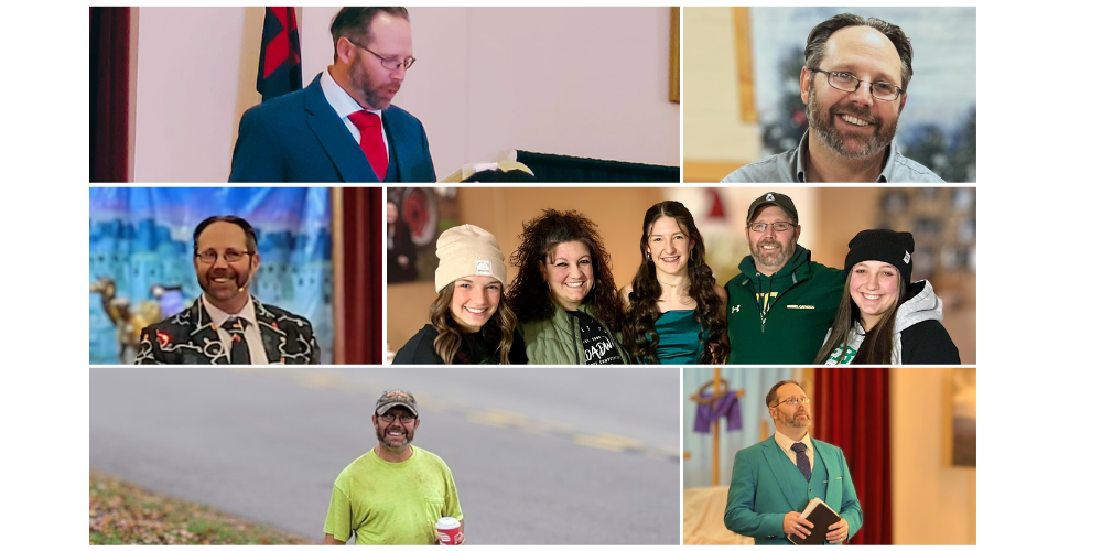 Collage of photos of Benji Zylka and his family. 