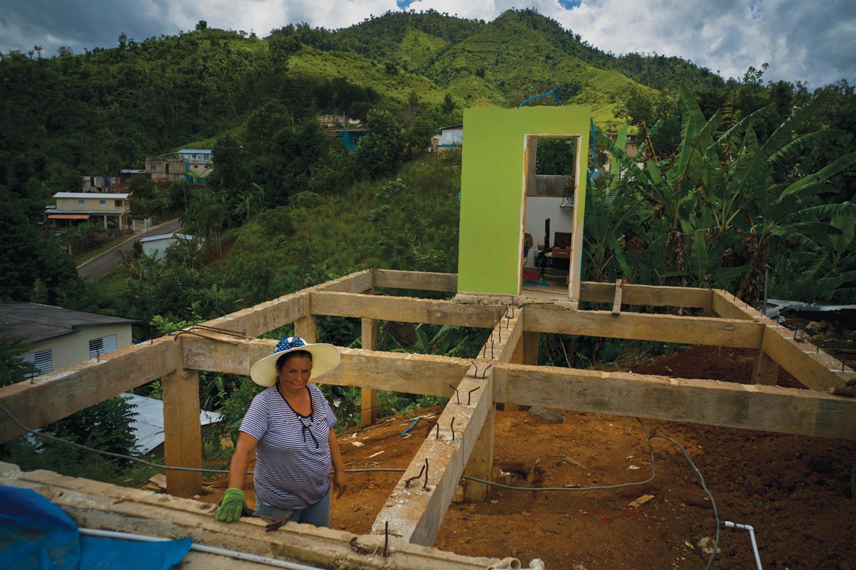 Alma Morales Rosario’s home was destroyed by Hurricane Maria one year ago in the San Lorenzo neighborhood of Morovis, Puerto Rico. It is now in the process of being rebuilt.