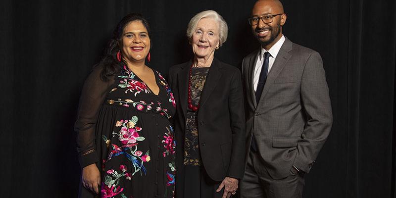 Adriana Ramirez with Carol R. Brown and Cameron Barnett at the 2019 Carol R. Brown Creative Achievement Awards ceremony. (Photo by Joshua Franzos)