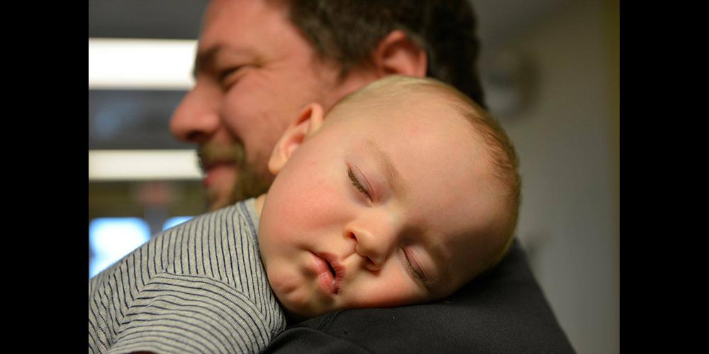 Father and son are enrolled in family support programs at Providence Connections, a family and early-childhood education center serving children and families in Pittsburgh's Northside neighborhood.
