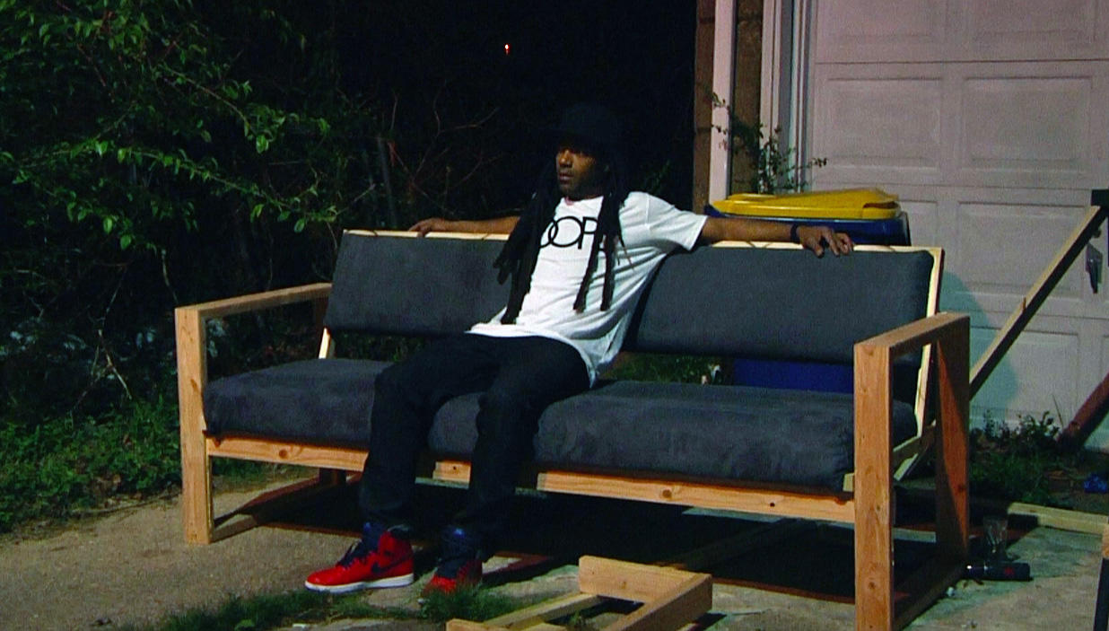 “Post Bauhaus: Fly Sneakers & a Dope Sofa,” video still, by JSTN CLMN. The artist was among the 12 who received Investing in Professional Artists funding in 2017. He is developing a new body of ceramic work documenting historic sites and buildings of Black Pittsburgh on the faces of ceramic plates, as well as an exhibition and a related catalog with the goal of loaning the objects to community institutions for exhibition.