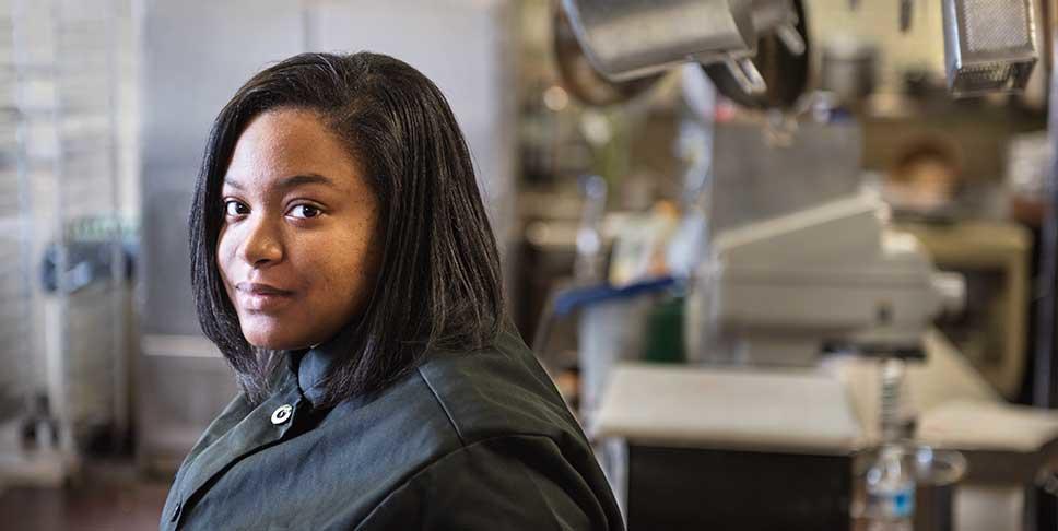 "After a year at CCAC, I want to transfer to a university," says 17-year-old Taysja Petty, who began considering her career options while working in Auberle's culinary program as a participant in the Learn and Earn Summer Youth Employment Program.