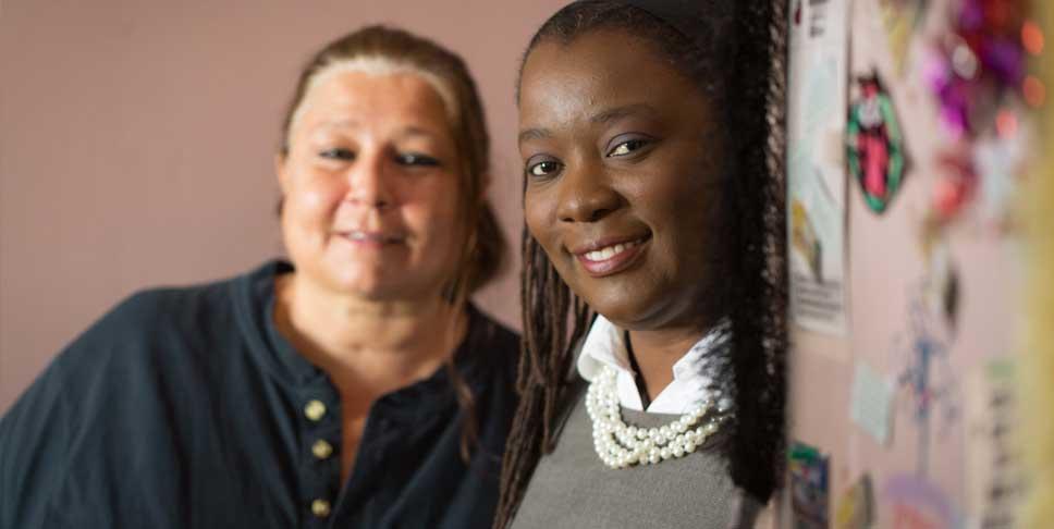 Bethlehem Haven provides shelter and basic needs to women like Andrian, left, who are dealing with housing crises. "I am often asked what does homeless look like. I say, look in a mirror. A homeless individual looks like you or your teenager or your grandparent," said Lois Mufuka Martin in 2014, when she was executive director at Bethlehem Haven. Lois is now chief volunteer engagement officer at United Way of Southwestern Pennsylvania.