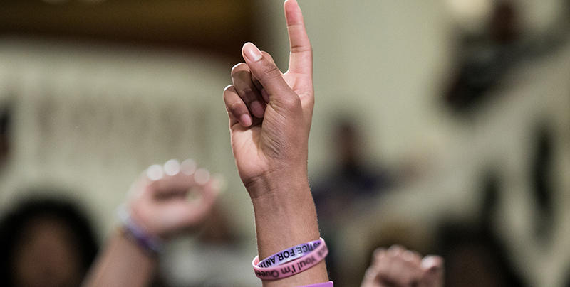 Above: Protesters gathered at the state capital in Harrisburg on April 30, 2019, to rally for change in police use-of-force laws. Photo credit: Sean Simmers.